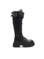 Jenny Fairy Kozaki Hallam HY0581-9 Czarny. Czarne kozaki Jenny Fairy, ze skóry, bez obcasa, na płaskiej podeszwie, bez zapięcia. Za 249.99 zł.