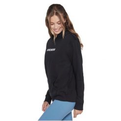 Bluza dresowa sportowa damska Skechers Signature Pullover Hoodie. Czarne bluzy Skechers, s, bez wzorów, z dresówki, bez kaptura. Za 159.99 zł.