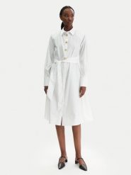 KARL LAGERFELD Sukienka koszulowa B1W13026 Biały Regular Fit. Białe sukienki KARL LAGERFELD, bez wzorów, z bawełny, bez kołnierzyka, bez ramiączek, koszulowe. Za 1,299.00 zł.