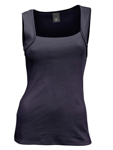 Heine Top w kolorze granatowym rozmiar: 40. Niebieskie topy Heine, bez wzorów, z bawełny, bez kołnierzyka, bez ramiączek. Za 43.68 zł.