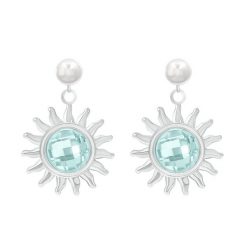 Kolczyki wiszące Soleil, posrebrzane. Białe kolczyki Lilou, z perłą, posrebrzane. Za 329.00 zł.