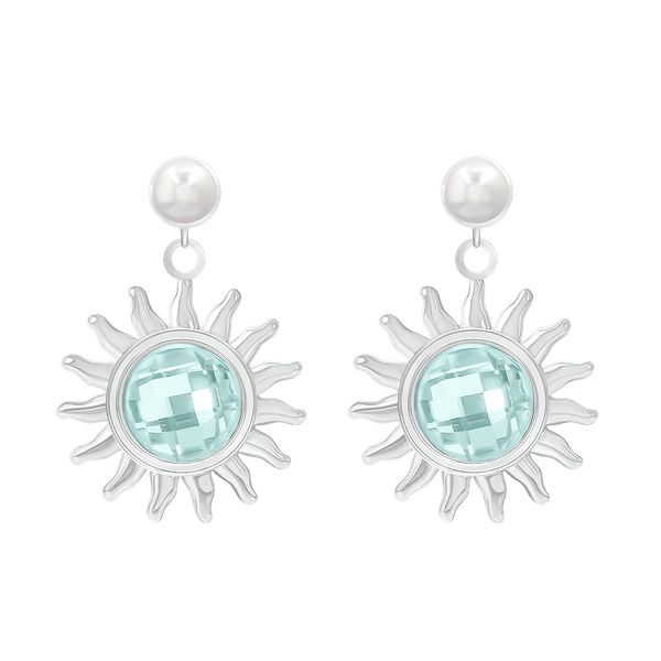 Kolczyki wiszące Soleil, posrebrzane. Białe kolczyki Lilou, z perłą, posrebrzane. Za 329.00 zł.