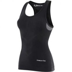 Damski tank top Macron Performance++. Czarne topy Macron, bez wzorów, bez kołnierzyka, bez ramiączek. Za 261.00 zł.