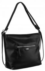 Shopperka damska Rovicky R-073-02 czarna. Czarne shopper ROVICKY, bez wzorów, ze skóry ekologicznej, bez dodatków. Za 77.89 zł.