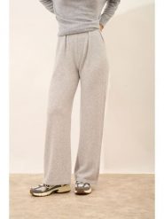 Just Cashmere Kaszmirowe spodnie "Daphne" w kolorze jasnoszarym rozmiar: S. Szare spodnie materiałowe Just Cashmere, na co dzień, s, bez wzorów, z kaszmiru, z podwyższonym stanem. Za 565.65 zł.