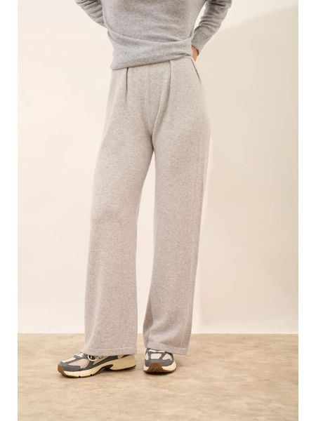 Just Cashmere Kaszmirowe spodnie "Daphne" w kolorze jasnoszarym rozmiar: S. Szare spodnie materiałowe Just Cashmere, na co dzień, s, bez wzorów, z kaszmiru, z podwyższonym stanem. Za 564.31 zł.