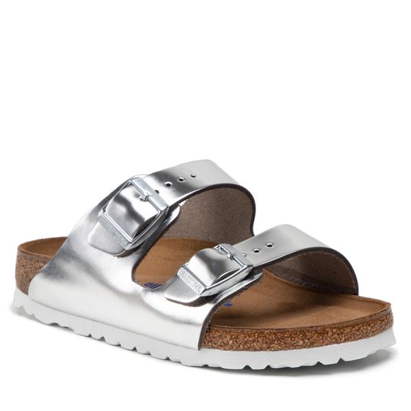 Klapki Birkenstock. Szare klapki Birkenstock, bez wzorów, bez obcasa. Za 539.99 zł.