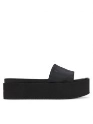 Calvin Klein Jeans Klapki Flatform Sandal Slide In Nylon YW0YW01791 Czarny. Czarne klapki Calvin Klein Jeans, bez wzorów, z jeansu, bez obcasa. Za 239.99 zł.