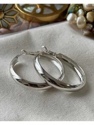 Luseera Pozłacane kolczyki-kreole rozmiar: onesize. Szare kolczyki Luseera, pozłacane. Za 66.16 zł.