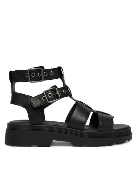 Clarks Sandały Orinoco3 Cove 26186087 Czarny. Czarne sandały Clarks, bez wzorów, ze skóry, bez obcasa, na płaskiej podeszwie, bez zapięcia. Za 235.99 zł.
