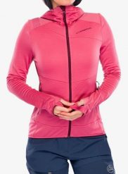 Bluza z kapturem damska La Sportiva Aequilibrium Thermal Hoody. Czerwone bluzy La Sportiva, l, bez wzorów, z materiału, z kapturem. Za 665.49 zł.