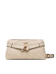 Guess Torebka Ella Logo Mini HWPD97 46730 Beżowy jasny. Brązowe listonoszki Guess, z aplikacjami, ze skóry, bez dodatków. Za 544.99 zł.