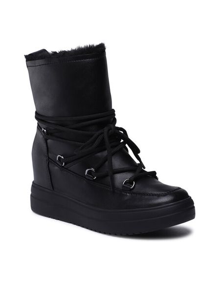 Jenny Fairy Botki WS5829-03 Czarny. Czarne botki Jenny Fairy, bez wzorów, ze skóry, bez obcasa, na koturnie, bez zapięcia. Za 199.99 zł.