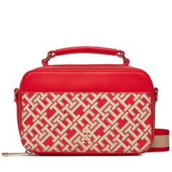 Torebka Tommy Hilfiger. Czerwone torebki klasyczne TOMMY HILFIGER, bez wzorów, bez dodatków. Za 599.99 zł.