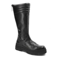 Czarne Kozaki Marco Tozzi Wygodne Skórzane Buty Damskie. Czarne kozaki Marco Tozzi, z gumy, bez obcasa, na obcasie, bez zapięcia. Za 379.00 zł.