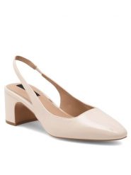 Nine West Sandały 123AL1938-1 Biały. Białe sandały Nine West, bez wzorów, ze skóry, bez obcasa, na słupku, bez zapięcia. Za 249.99 zł.