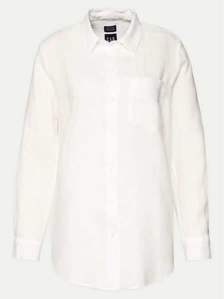 Gap Koszula 875983-03 Biały Relaxed Fit. Białe koszule GAP, l, bez wzorów, ze lnu, bez kołnierzyka, bez ramiączek. Za 179.99 zł.