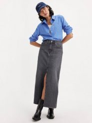 Levi's Spódnica dżinsowa w kolorze antracytowym rozmiar: W29. Czarne spódnice Levi's®, na co dzień, s, z aplikacjami, z bawełny, klasyczne, maxi, proste. Za 149.66 zł.