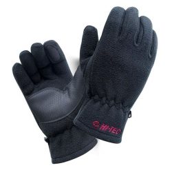 Rękawiczki damskie polarowe Hi-Tec Lady Bage - czarne, Rozmiar S/M. Czarne rękawiczki Hi-tec, bez wzorów, z materiału. Za 39.99 zł.