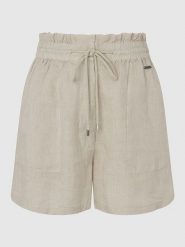 Pepe Jeans Szorty "Corina" w kolorze beżowym rozmiar: M. Brązowe szorty Pepe Jeans, bez wzorów, z jeansu, z podwyższonym stanem. Za 205.93 zł.