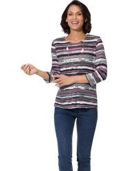 WITT WEIDEN Koszulka w kolorze biało-czarno-różowym rozmiar: 38. Czarne bluzki WITT WEIDEN, bez wzorów, bez kołnierzyka, bez ramiączek. Za 26.99 zł.