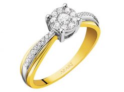 Pierścionek z żółtego i białego złota z brylantami - 0,28 ct - próba 585. Białe pierścionki Apart, z brylantem, złote. W wyprzedaży za 3,493.00 zł.
