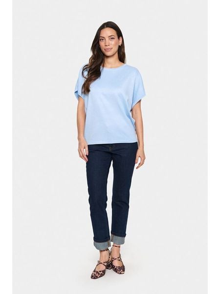 SAINT TROPEZ Sweter w kolorze błękitnym rozmiar: L. Niebieskie swetry Saint Tropez, l, bez wzorów, bez ramiączek. Za 94.95 zł.