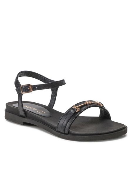 Lasocki Sandały RST-4876-02 Czarny. Czarne sandały Lasocki, bez wzorów, ze skóry, bez obcasa, na płaskiej podeszwie, bez zapięcia. Za 169.99 zł.