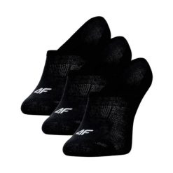 Skarpety damskie 4F 3-pack no-show. Czarne skarpety 4f, z aplikacjami, z bawełny. Za 42.99 zł.