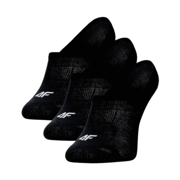 Skarpety damskie 4F 3-pack no-show. Czarne skarpety 4f, z aplikacjami, z bawełny. Za 42.99 zł.
