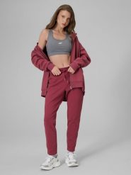 4F Spodnie dresowe damskie - burgundowe XXL. Czerwone spodnie dresowe 4f, xxl, bez wzorów, z bawełny. Za 139.99 zł.
