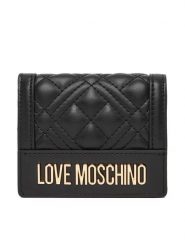LOVE MOSCHINO Mały Portfel Damski JC5601PP1NLA0000 Czarny. Czarne portfele Love Moschino, bez wzorów, ze skóry. Za 399.99 zł.