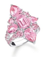 Thomas Sabo Srebrny pierścionek z kryształami rozmiar: 56. Szare pierścionki Thomas Sabo, z kryształem, srebrne. Za 569.95 zł.