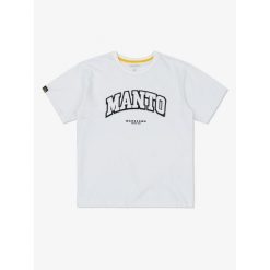 Koszulka sportowa MANTO Warszawa oversize z krótkim rękawem. Białe koszulki sportowe MANTO, bez wzorów, bez ramiączek. Za 84.99 zł.
