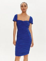 NORMA KAMALI Sukienka koktajlowa KK1243PL812805 Niebieski Slim Fit. Niebieskie sukienki Norma Kamali, s, bez wzorów, z syntetyku, wizytowe, bez kołnierzyka, bez ramiączek. Za 589.99 zł.