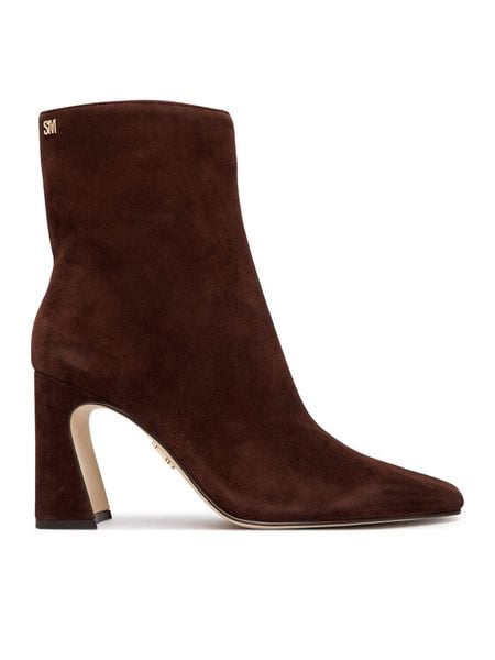 Steve Madden Botki Flares 11005754 Brązowy ciemny. Brązowe botki Steve Madden, bez wzorów, ze skóry, bez obcasa, na słupku, bez zapięcia. Za 769.99 zł.