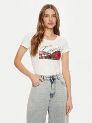 Guess T-Shirt W5RI03 J1314 Biały Regular Fit. Białe t-shirty Guess, s, z aplikacjami, z bawełny, bez kołnierzyka, bez ramiączek. Za 109.99 zł.