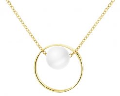 Złoty naszyjnik z perłą. Żółte naszyjniki Apart, z perłą, złote. Za 999.00 zł.