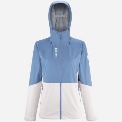 Kurtka turystyczna damska Millet Fitz Roy Jkt W wodoodporna regular fit. Niebieskie kurtki narciarskie Millet, l, bez wzorów, z hardshellu, bez kaptura, narciarskie. Za 639.00 zł.