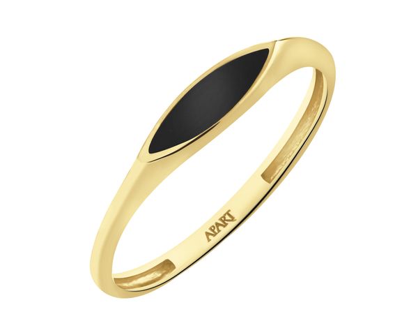 Złoty pierścionek z emalią. Żółte pierścionki Apart, złote. Za 629.00 zł.