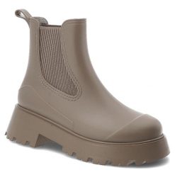 Beżowe Kalosze Gioseppo Modne Wsuwane Obuwie Damskie. Brązowe botki Hot Potatoes by Gioseppo, bez wzorów, bez obcasa, bez zapięcia. Za 229.99 zł.