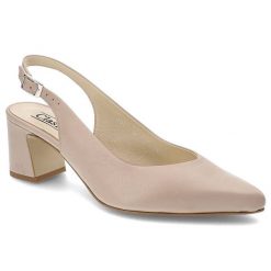 Różowe Sandały Clasicco Damskie Eleganckie Obuwie. Czerwone sandały Clasicco, bez wzorów, eleganckie, ze szpiczastym noskiem, bez obcasa, na obcasie, bez zapięcia. Za 259.00 zł.