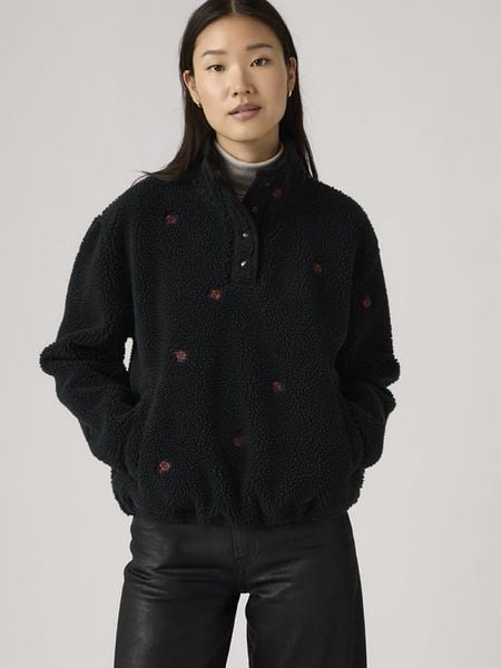 Levi's Bluza polarowa w kolorze czarnym rozmiar: M. Czarne bluzy Levi's®, m, bez wzorów, z polaru, bez kaptura. Za 156.24 zł.