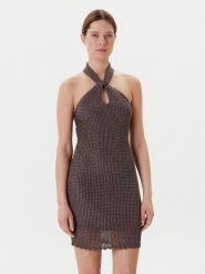 Guess Sukienka dzianinowa W5YK34 Z24F0 Szary Slim Fit. Szare sukienki Guess, xxl, z aplikacjami, z dzianiny, bez kołnierzyka, bez ramiączek. Za 429.99 zł.