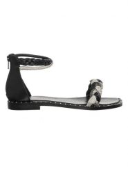 Cafe Noir Sandały w kolorze czarnym rozmiar: 36. Czarne sandały Cafe Noir, bez wzorów, z materiału, klasyczne, z otwartym noskiem, bez obcasa, bez zapięcia. Za 149.66 zł.