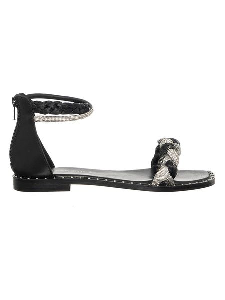 Cafe Noir Sandały w kolorze czarnym rozmiar: 36. Czarne sandały Cafe Noir, bez wzorów, z materiału, klasyczne, z otwartym noskiem, bez obcasa, bez zapięcia. Za 158.10 zł.