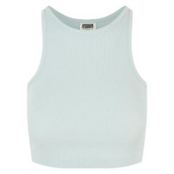 Top Damski / Damski Z Prążkowanej Bawełny Organicznej. Zielone topy Urban Classics, xl, bez wzorów, z bawełny, bez kołnierzyka, bez ramiączek. Za 52.99 zł.