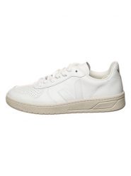 Veja Skórzane sneakersy "V 10" w kolorze białym rozmiar: 38. Białe trampki Veja, bez wzorów, bez zapięcia. Za 375.98 zł.