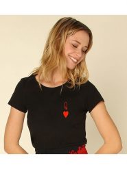 WOOOP Koszulka "Queen" w kolorze czarnym rozmiar: L. Czarne bluzki Wooop, l, bez wzorów, z bawełny, bez kołnierzyka, bez ramiączek. Za 37.45 zł.