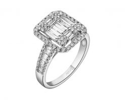 Pierścionek z białego złota z diamentami - 1,18 ct - próba 750. Białe pierścionki Apart, z diamentem, złote. Za 22,990.00 zł.
